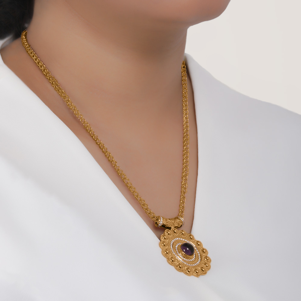 Dinar Medium Cabochon Necklace