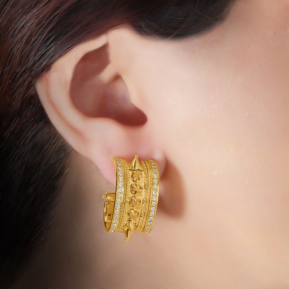 Mushawak Classic Diamond Encrusted Earrings